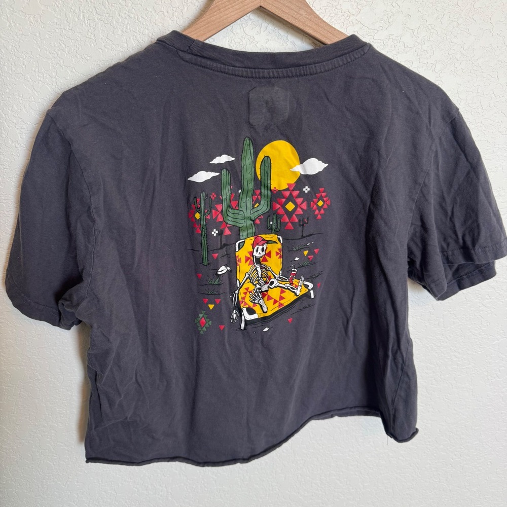 Western Grunge Cutoff Tee WXYZ Large Charcoal Grey